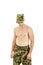 Soldier swat team officer standing proud shirtless