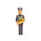 Soldier with trumpet, member of army military band with musical instrument vector Illustration on a white background