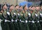 Soldiers of the 27th separate guards motorized rifle Sevastopol red banner brigade during the parade on red square
