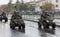 Soldiers of Czech Army are riding atv Gladiator X8 on military parade