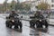 Soldiers of Czech Army are riding atv Gladiator X8 on military parade