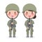 Soldiers. men and women. flat cartoon character design isolated on white background. US Army, soldiers Isolated vector