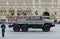 Soldiers of the national guard on the armored car `Ural-VV` during the parade in honor of victory Day on the red square of Moscow