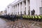 Soldiers of National Guard of Ukraine guarding the building of Ukrainian parliament during anti-corruption meeting