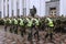 Soldiers of National Guard of Ukraine guarding the building of Ukrainian parliament during anti-corruption meeting