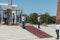 Soldiers performing the Changing of the Guard ceremony in Ala Too Square, Bishkek, Kyrgyzstan.