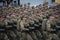 Soldiers of Special forces marching. Military parade dedicated to Day of Independence of Ukraine