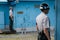 Soldiers stand at attention at the DMZ