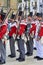 Soldiers stand in formation during Tamborrada of San Sebastian. Basque Country.