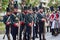 Soldiers stand in formation during Tamborrada of San Sebastian. Basque Country.