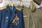 Soldiers` uniforms and a senior lieutenant`s tunic