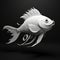 Sole Koi Fish In Greyscale - Pixar 3d Technology