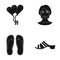 Sole, powder, design and other web icon in black style. rubber, shoes, sandals, icons in set collection.