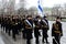 Solemn March of the Honor guard after laying flowers to the Tomb of the Unknown Soldier in the Alexander garden.