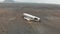 Solheimasandur Plane Wreck, Iceland. Aerial overhead view of airplane wreckage on the beach