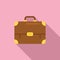 Solicitor briefcase icon flat vector. Business bag