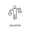 Solicitor outline icon. Thin line concept element from business management icons collection. Creative Solicitor icon for mobile