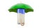 Solid Anti-Perspirant Deodorant, Deodorant Stick under umbrella, 3D rendering