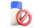 Solid antiperspirant deodorant with forbidden symbol. 3D rendering