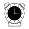 Solid Black And White Alarm Clock in White Background