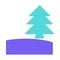 Solid Camping Fir Tree Simple Flat Icon