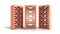 Solid clay bricks used for construction new red brick 3d render on white background