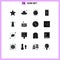 Solid Glyph Pack of 16 Universal Symbols of building, smartphone, database, device, achievements