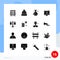 Solid Glyph Pack of 16 Universal Symbols of chemical laboratory, screen, badge, monitor, label