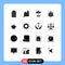 Solid Glyph Pack of 16 Universal Symbols of economy, party, flower, night, disco