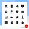 Solid Glyph Pack of 16 Universal Symbols of school, internet, antenna, education, science