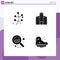 Solid Glyph Pack of 4 Universal Symbols of growth, graph, spring, construction, instrument