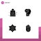 Solid Glyph Pack of 4 Universal Symbols of hand bag, setting, activity, human, gesture