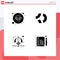 Solid Glyph Pack of 4 Universal Symbols of knowledge, decoration, game credits, crypto currency, eid