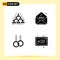 Solid Glyph Pack of 4 Universal Symbols of team, gymnastics, business, sale, fish