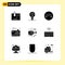 Solid Glyph Pack of 9 Universal Symbols of ambulance, love, fake, image, hang up