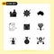 Solid Glyph Pack of 9 Universal Symbols of file, develop, australian, coding, travel