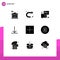 Solid Glyph Pack of 9 Universal Symbols of open, add, chat, twitter, download