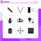 Solid Glyph Pack of 9 Universal Symbols of time, management, summary, hourglass, water pot