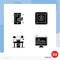 Solid Glyph Pack of Universal Symbols of business, education, graph, lock, e learning