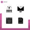 Solid Glyph Pack of Universal Symbols of position, page, top, email, web