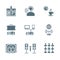 Solid grey color conference concept icons