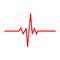 Solid heart rhythm ekg icon. Cardio heartbeat symbol. Vector Illustration.