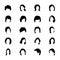 Solid Icon Designs of Hair