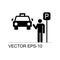 Solid icons for parking,taxi,vector illustrations