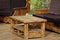 Solid Natural Wood Outdoor Handmade Table And Couc