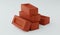 Solid Red Clay Bricks for Construction Isolated on White Background - 3D Illustration