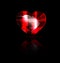 Solid red heart-crystal