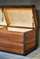 Solid teak chest. Wooden storage chest with lift gas spring