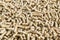 Solid Wood Pellets for stove closeup. Pressed Pellet made of Wood.