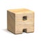 Solid wooden cube font Letter A 3D